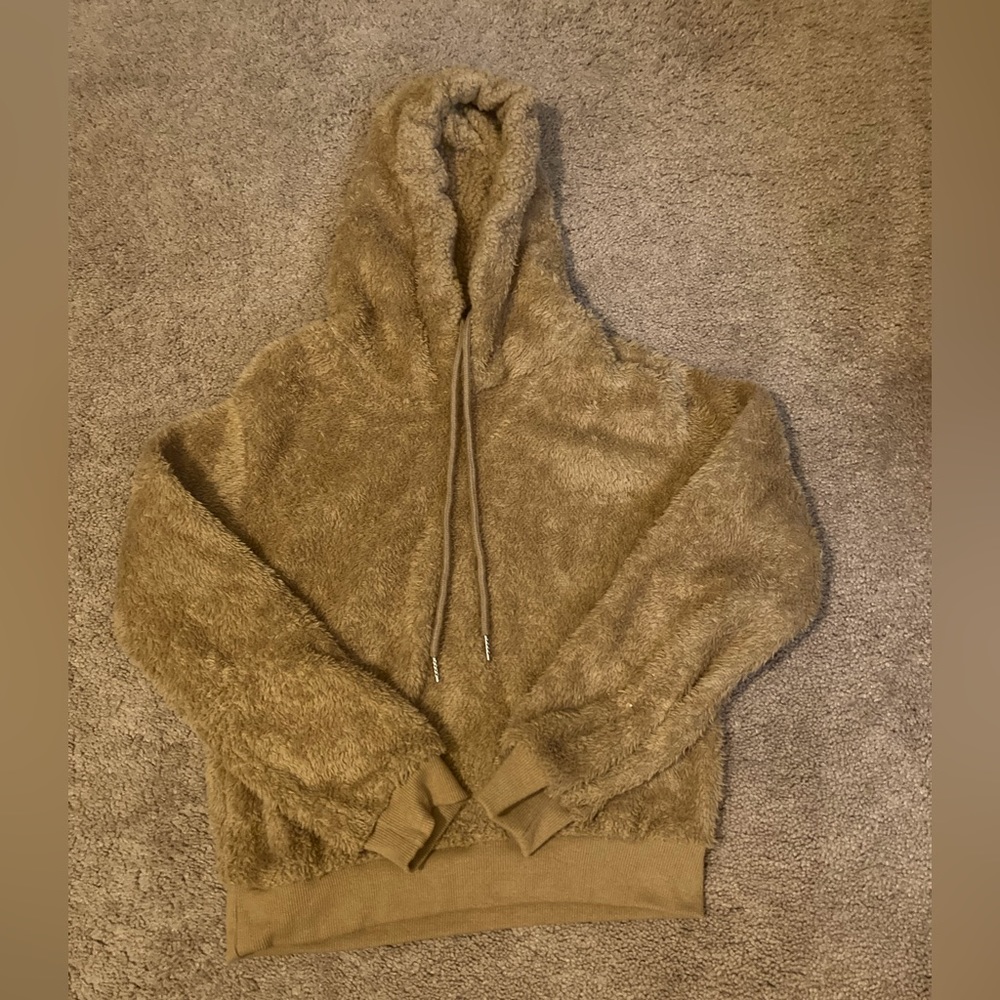 Light brown fuzzy sweatshirt